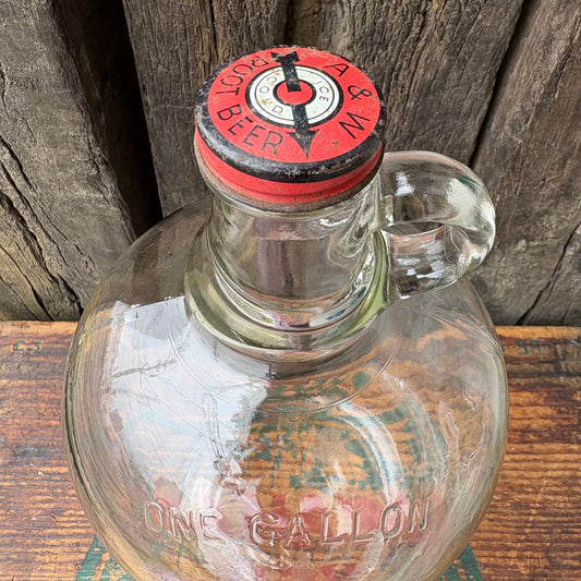 【USA vintage】A&W ONE GALLON Clear Glass Jug