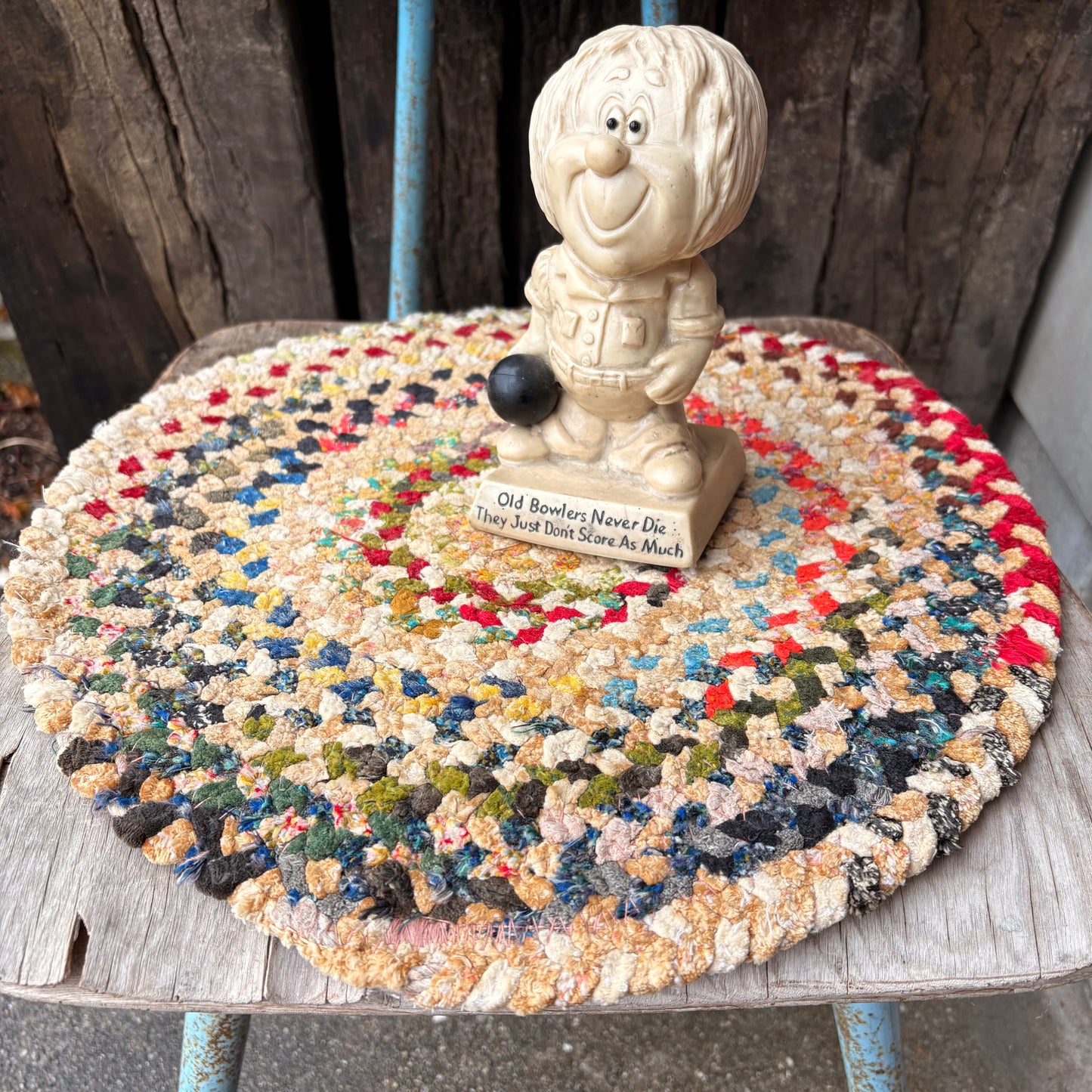 【USA vintage】braided chair pads 1