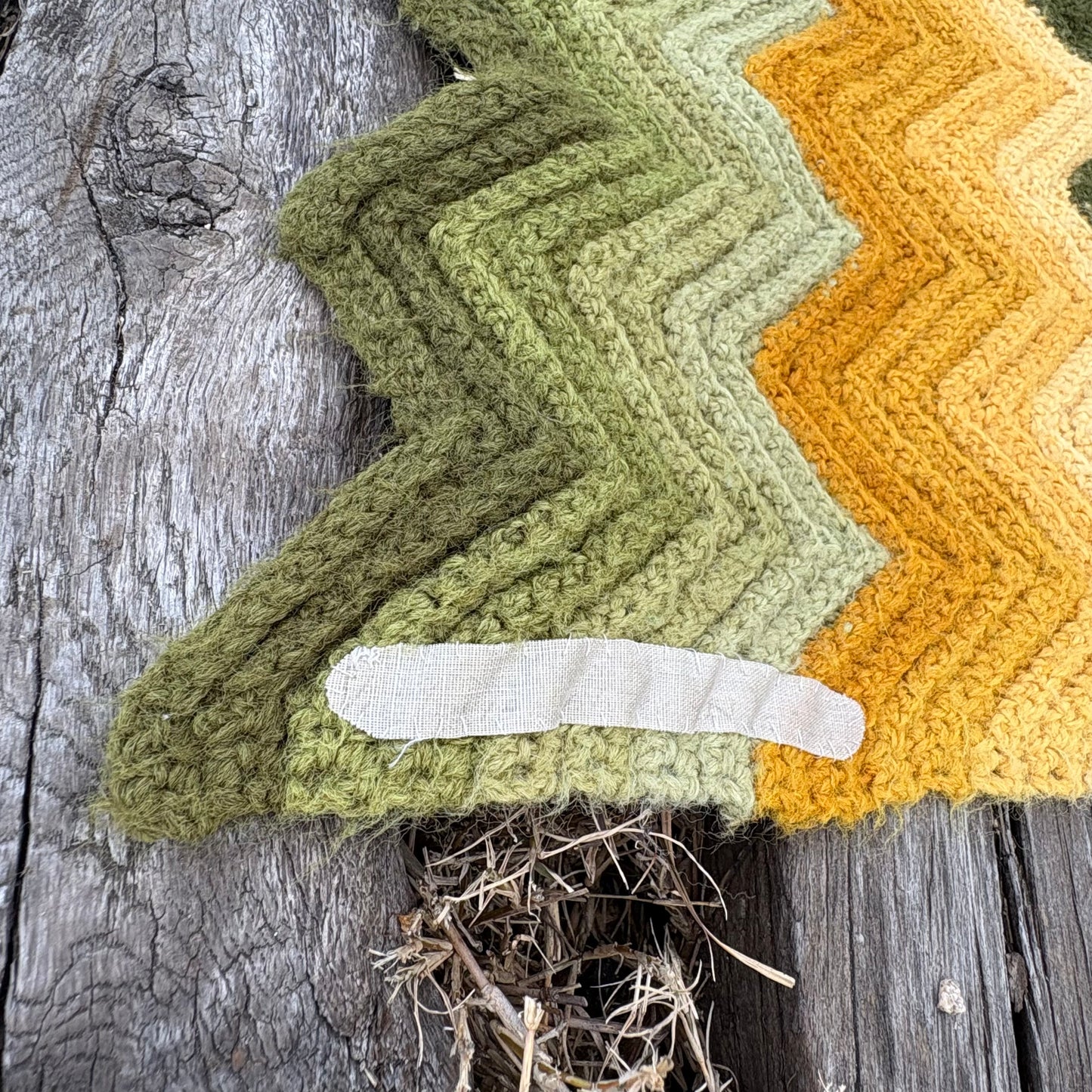 【USA vintage】granny blanket green yellow