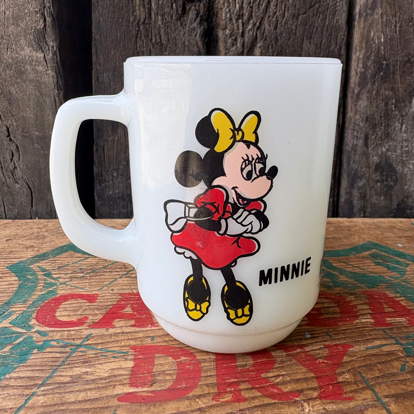 【1980s USA vintage】Fire-King PEPSI Disney MINNIE mugcup