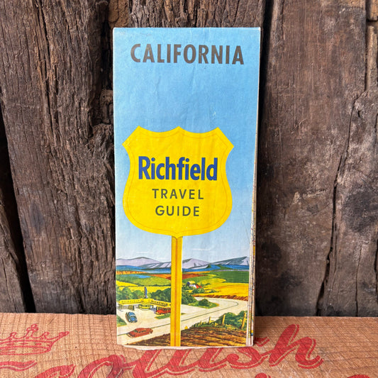 【1960 USA vintage】Richfield California Travel Road Map