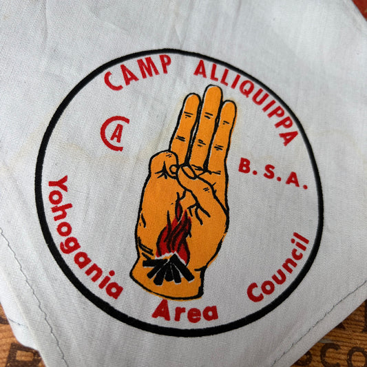 【USA vintage】CAMP ALLIQUIPPA B.S.A. Yohogania Area Council Boy Scout Neckerchief