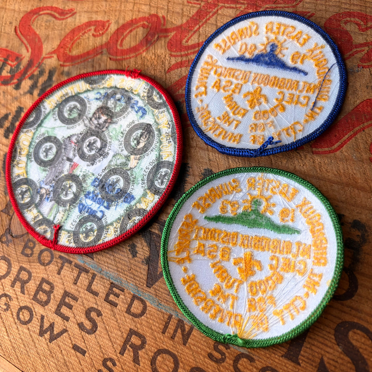 【1990s 2010s USA vintage】BSA LDS Scouting & Mt. Rubidoux Easter Sunrise Service Embroidered Patch 3pcs Set