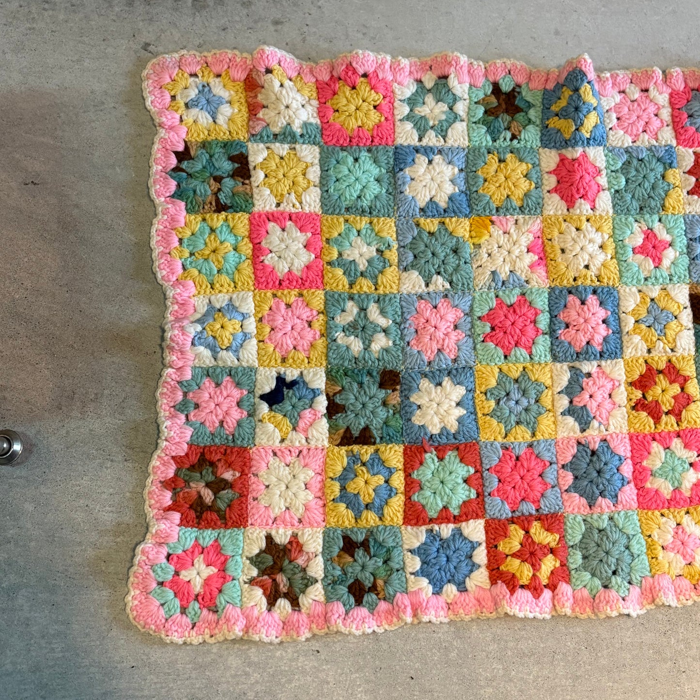 【USA vintage】granny blanket pastel color