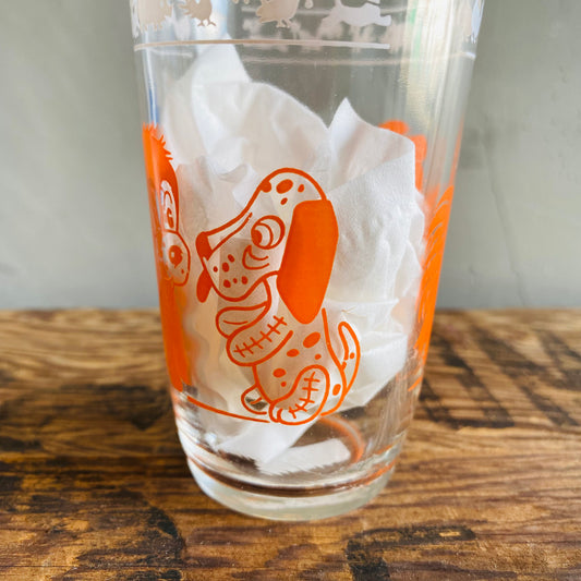 【1950s USA vintage】スワンキースウィッグ グラス 犬と鶏