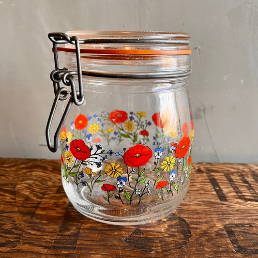 【1970s vintage】Arc France R. Carmen
Wild Poppy ガラス キャニスター