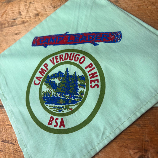 【1970s-1980s USA vintage】Camp Verdugo Pines BSA CAMP LEADER Bandana