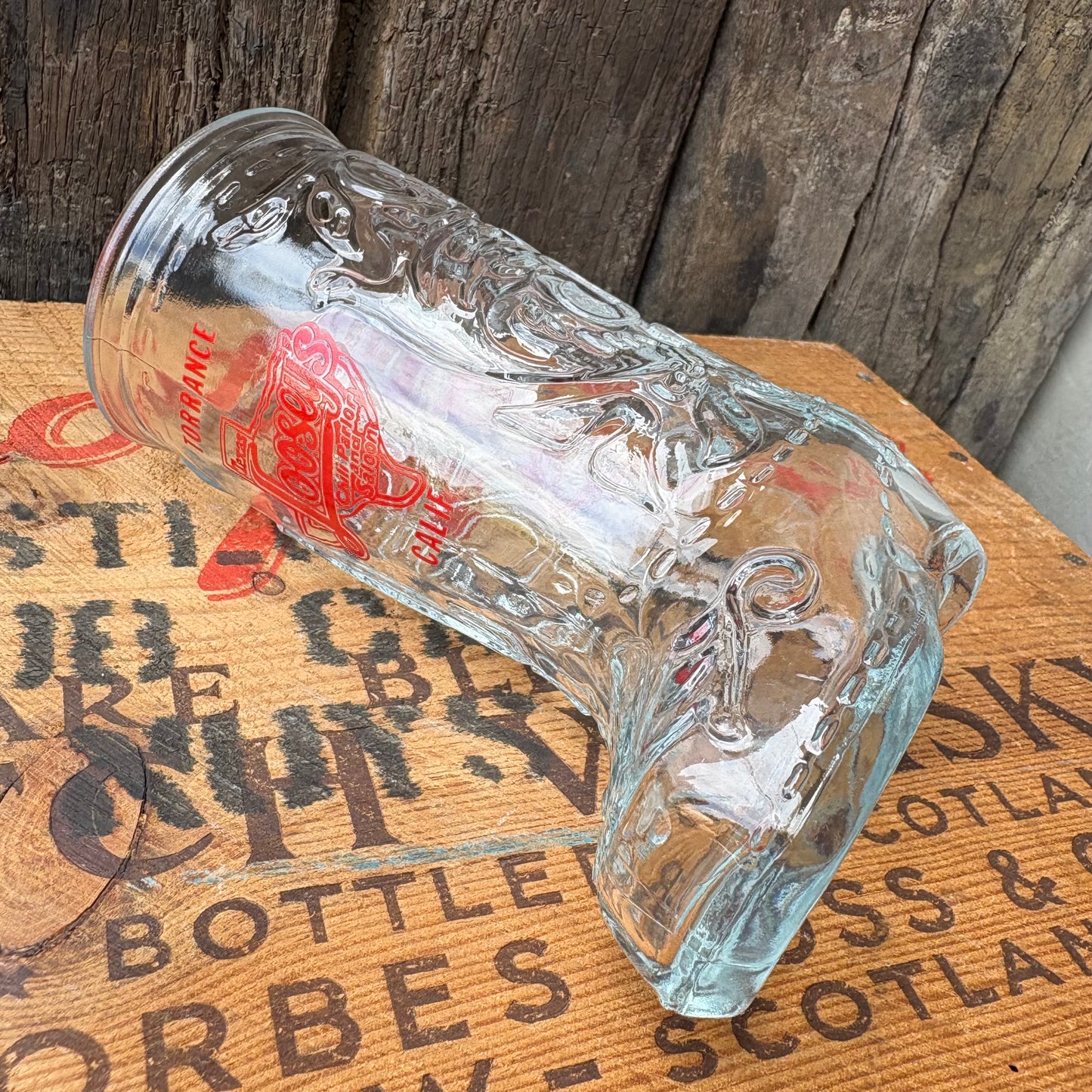 【1970s-1980s USA vintage】Texas Loosey's boots glass