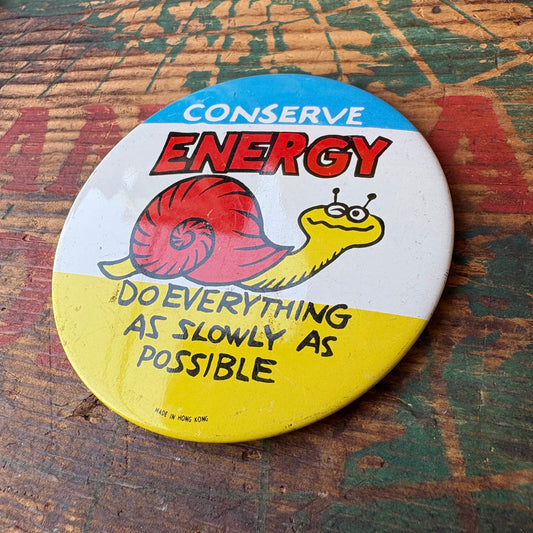 【USA vintage】PINBACK BUTTON 缶バッジ かたつむり