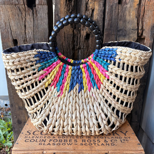 【1990s】LUCKY BRAND Straw Tote Bag