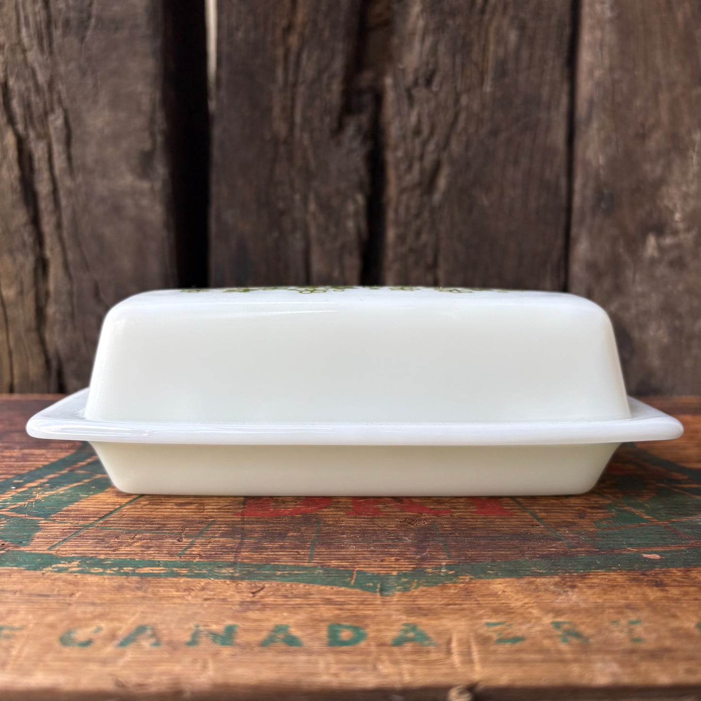 【1970s USA vintage】OLD PYREX SpringBlossom butter dish