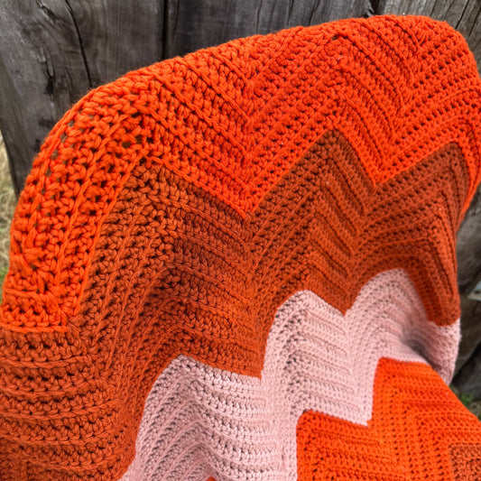 【USA vintage】granny blanket orange