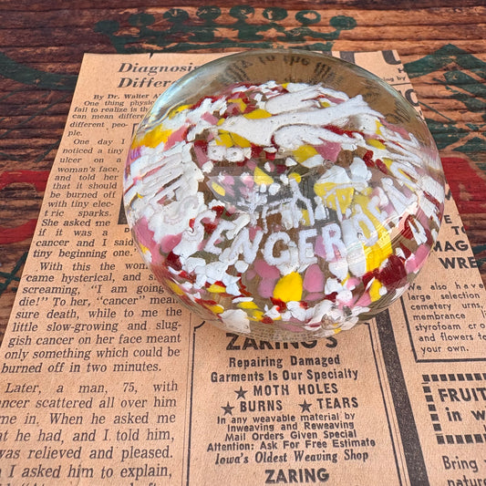 【USA vintage】 Art Glass Paperweight