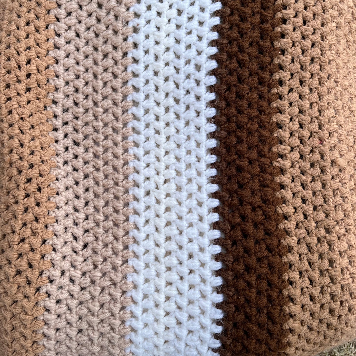 【USA vintage】Granny Blanket Brown Stripe