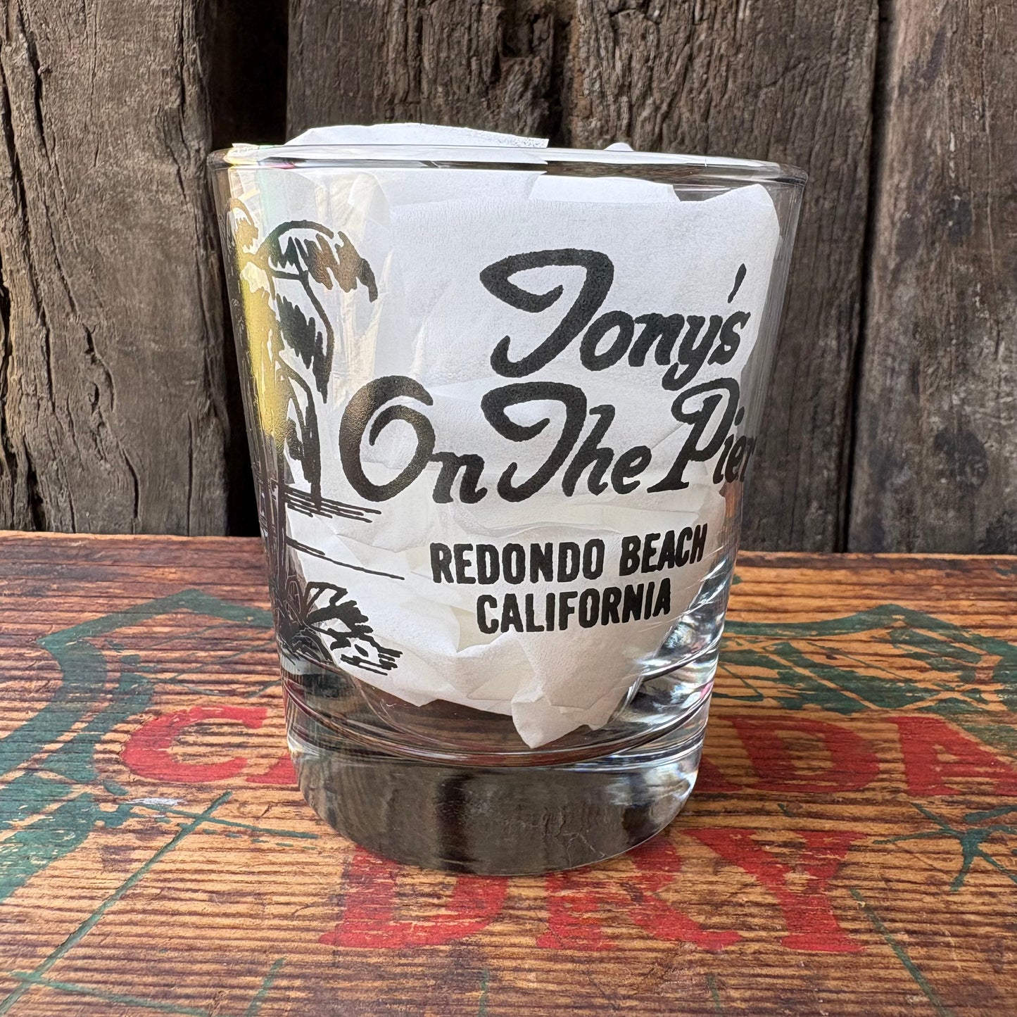 【USA vintage】Tony's on the Pier Souvenir glass