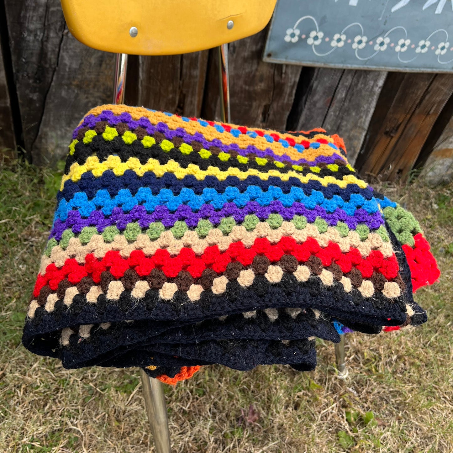 【USA vintage】Granny Blanket Square