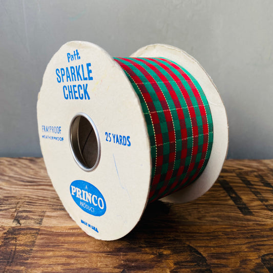 【vintage】クリスマス ラッピングリボン チェック