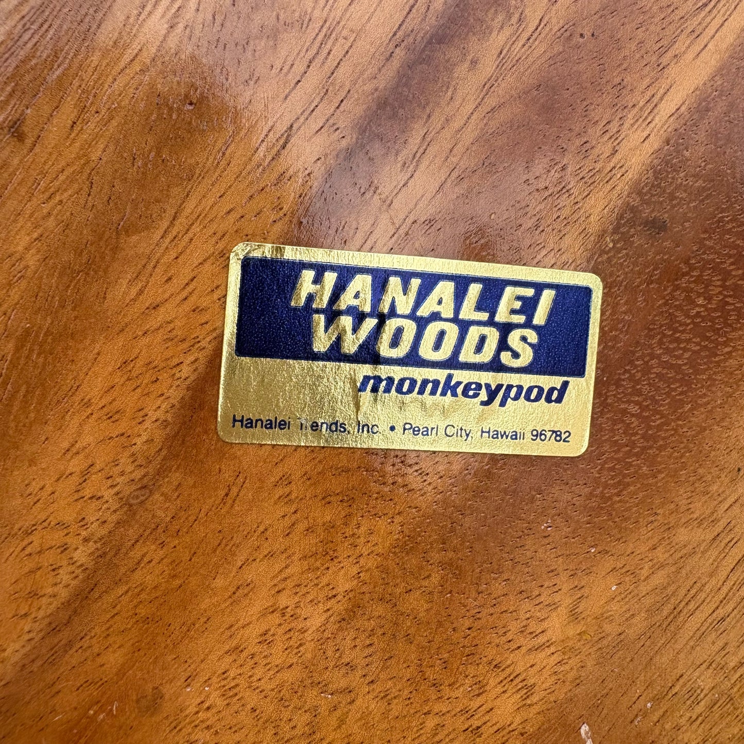 【USA vintage】HANALEI WOODS Monkeypod Hawaiian Bowl