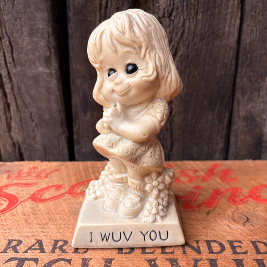 【1970s USA vintage】I WUV YOU Message Doll