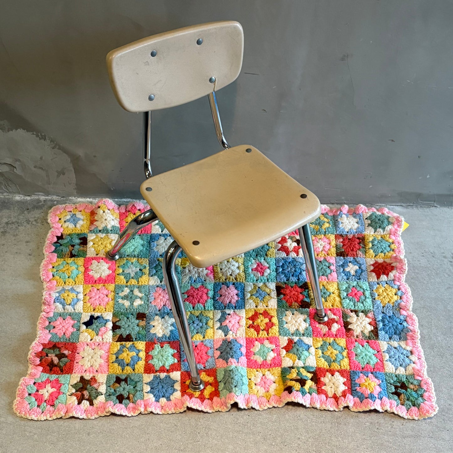 【USA vintage】granny blanket pastel color