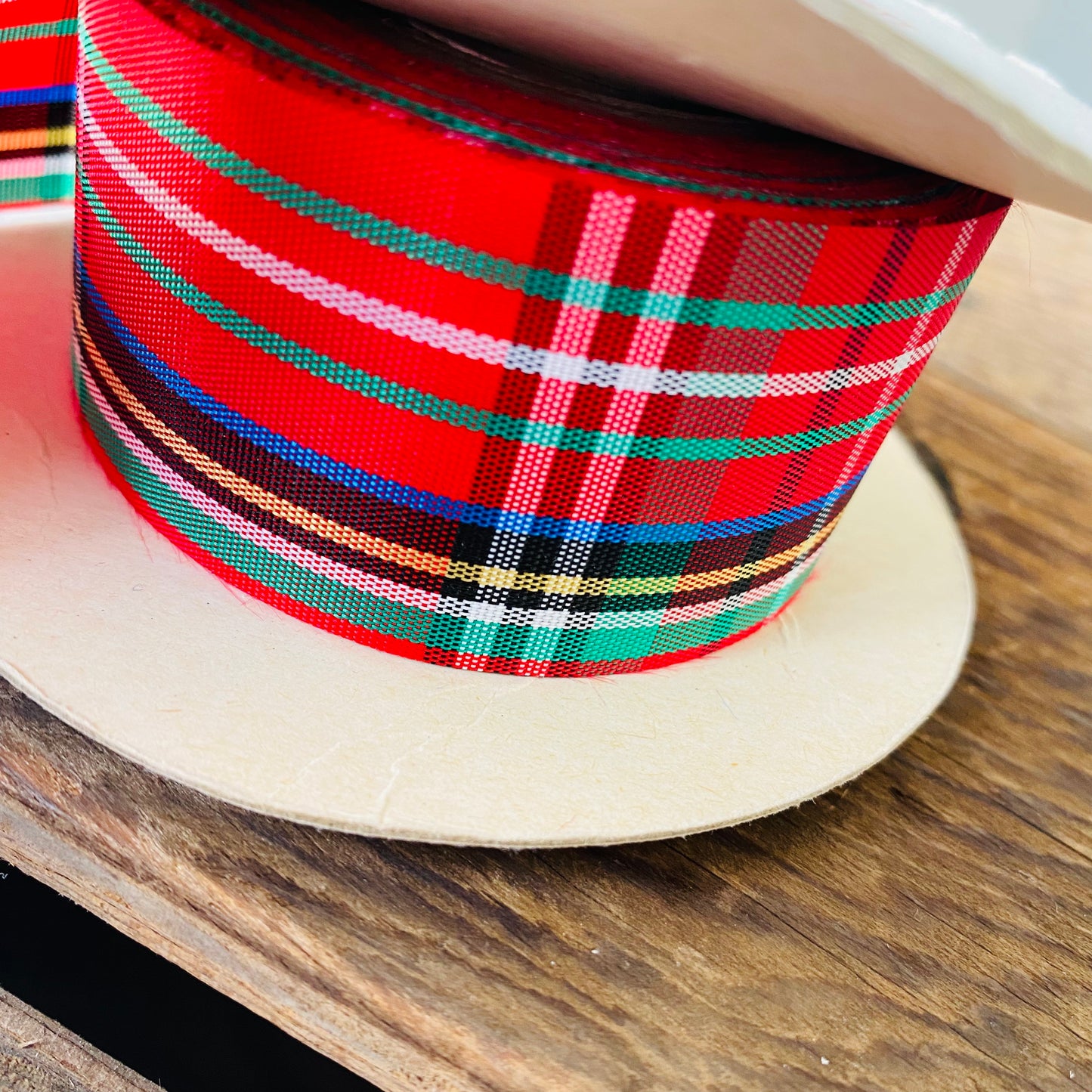 【vintage】クリスマス ラッピングリボン チェック タータン