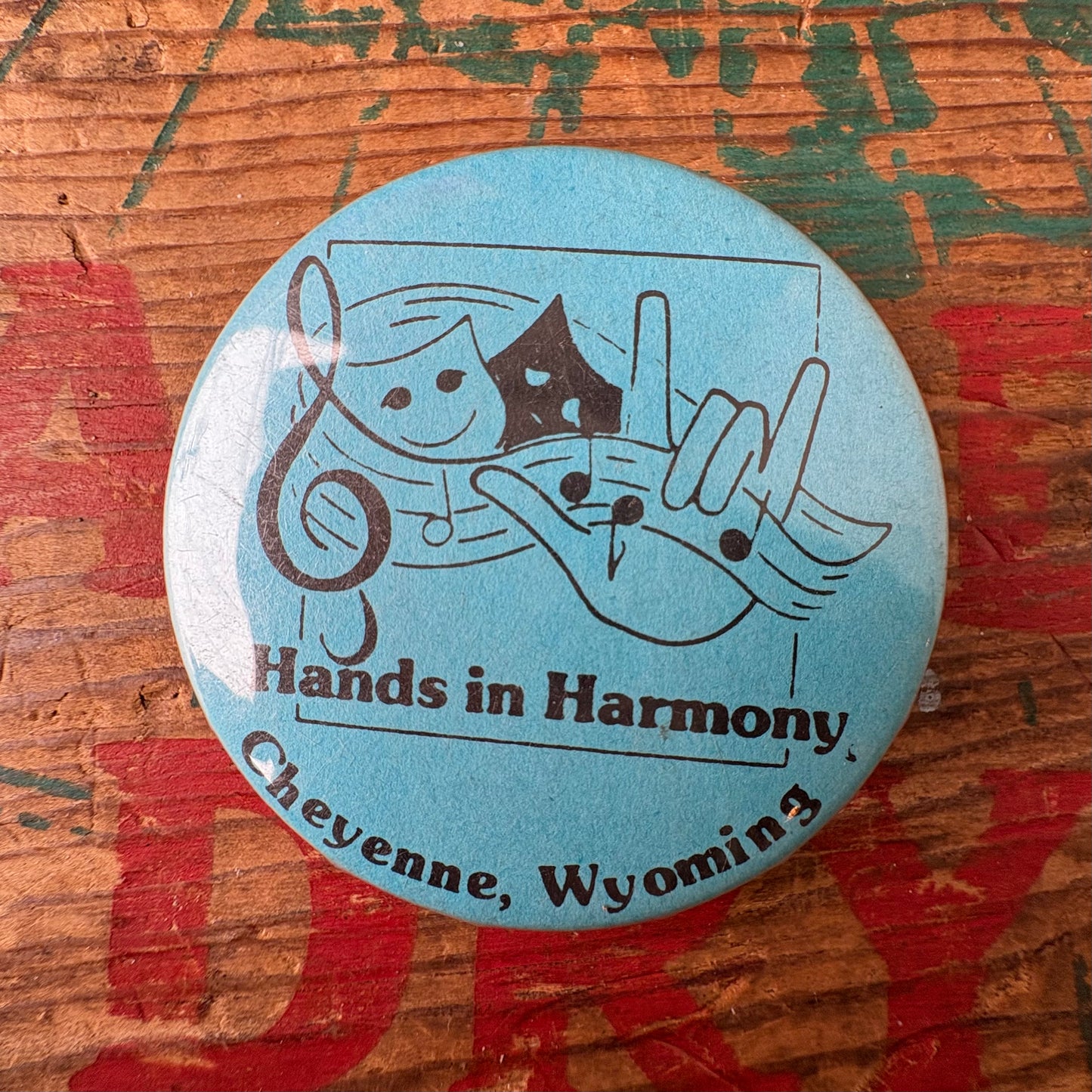 【USA vintage】PINBACK BUTTON 缶バッジ 音符