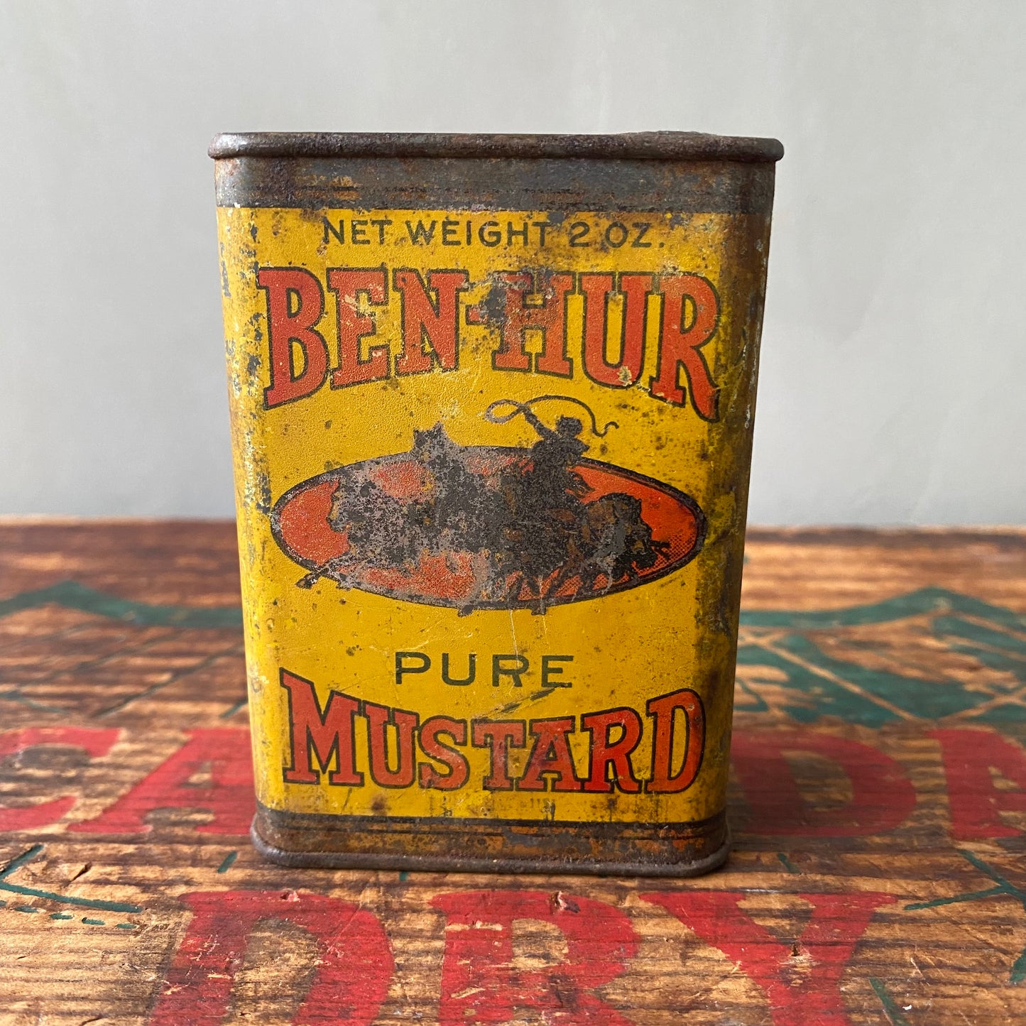 【1950s USA vintage】tin can MUSTARD