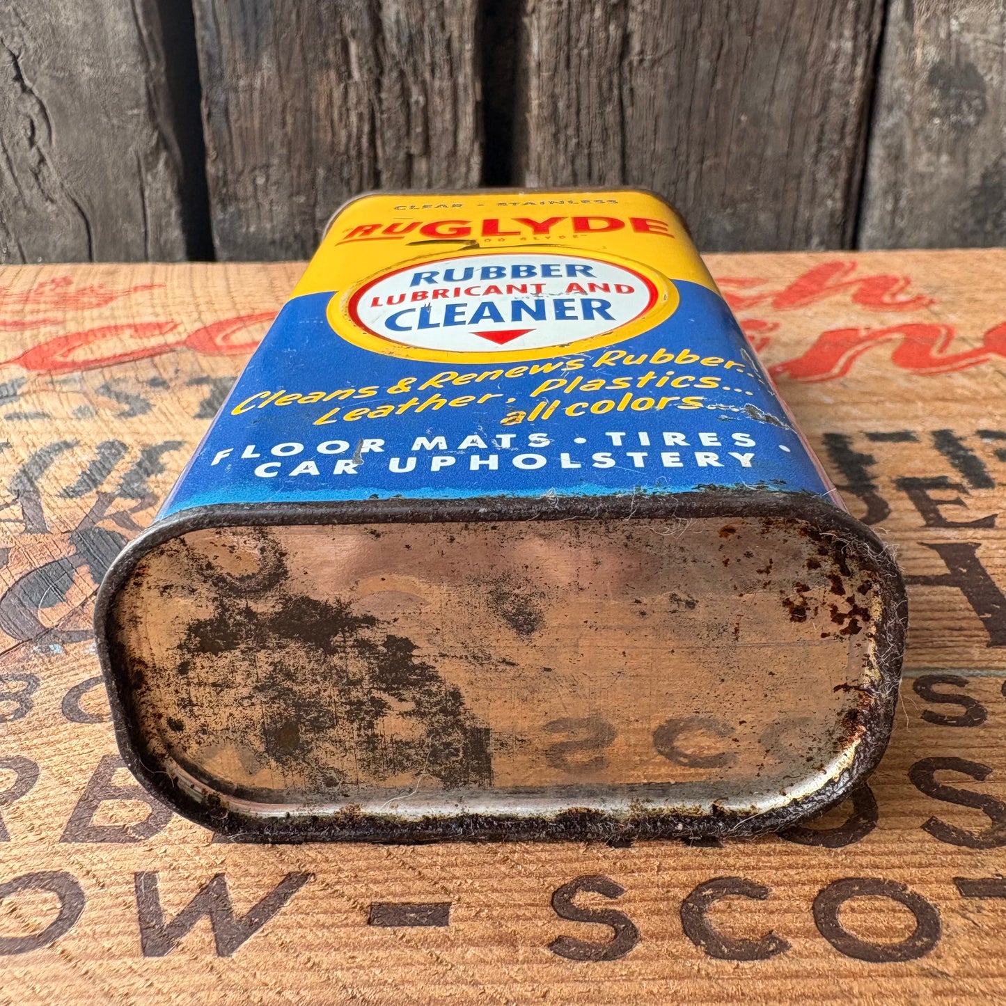 【1950-60s USA vintage】RUGLYDE Rubber Lubricant & Cleaner Can