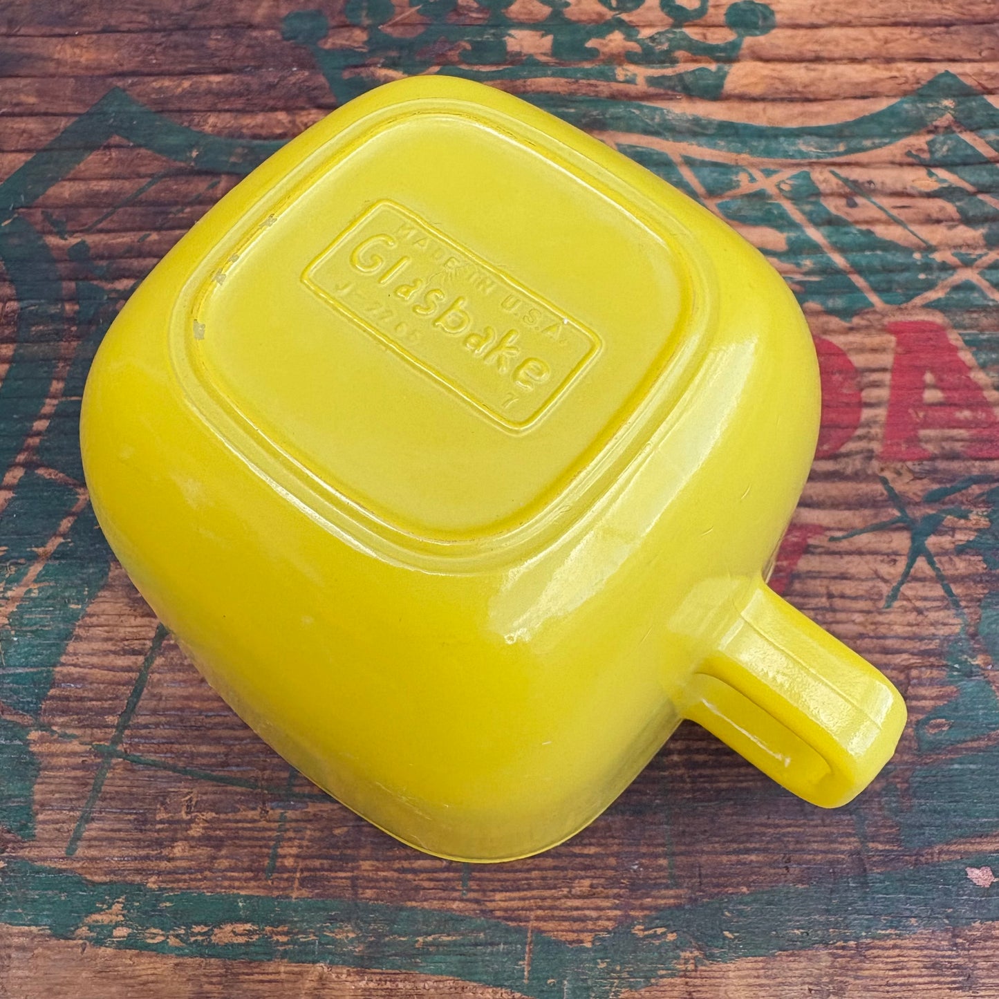 【1960s USA vintage】Glasbake soup mug yellow