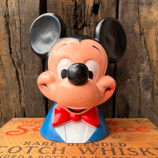 【1971 USA vintage】PLAY PAL Disney Mickey Mouse Head Coin Bank
