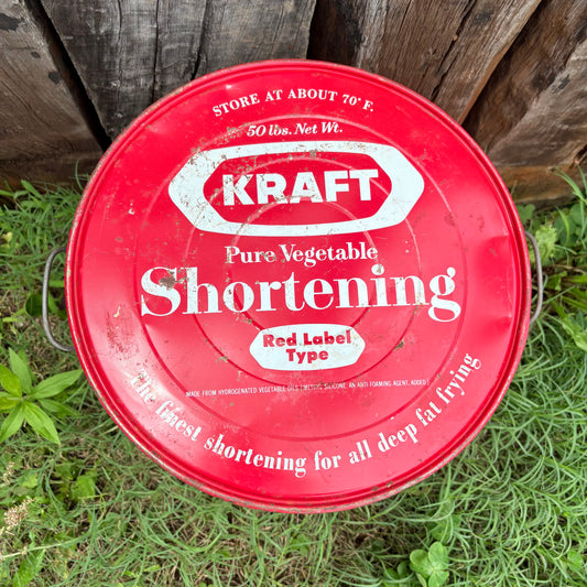 【1950s-1960s USA vintage】KRAFT Pure Vegetable Shortening 50lb Tin Can