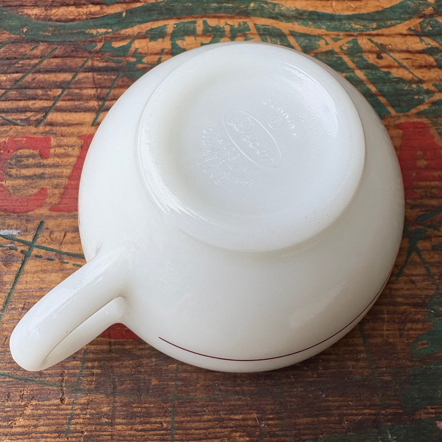 【1970s USA vintage】 CORNING mugcup burgundy band