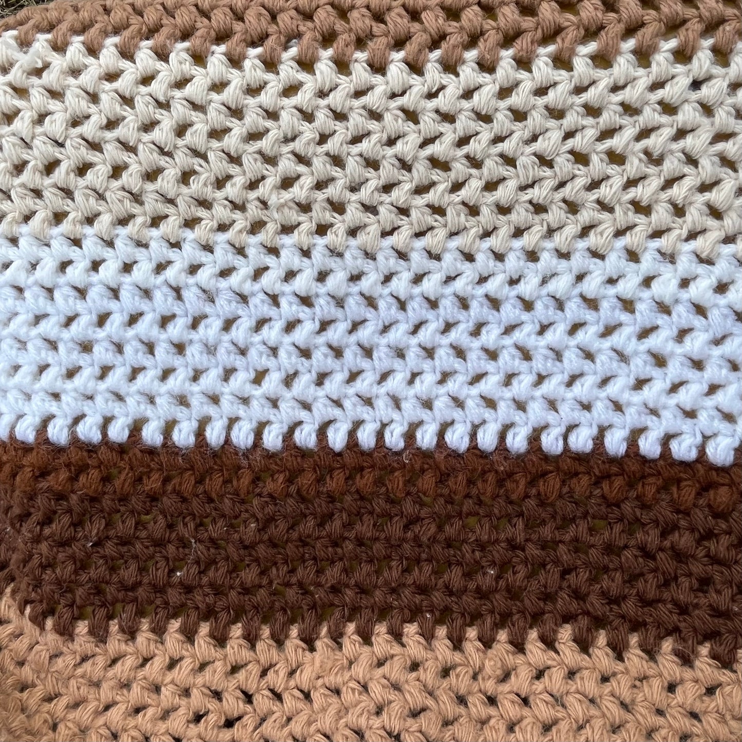【USA vintage】Granny Blanket Brown Stripe