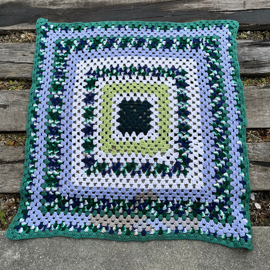 【USA vintage】Granny Blanket Square blue × green