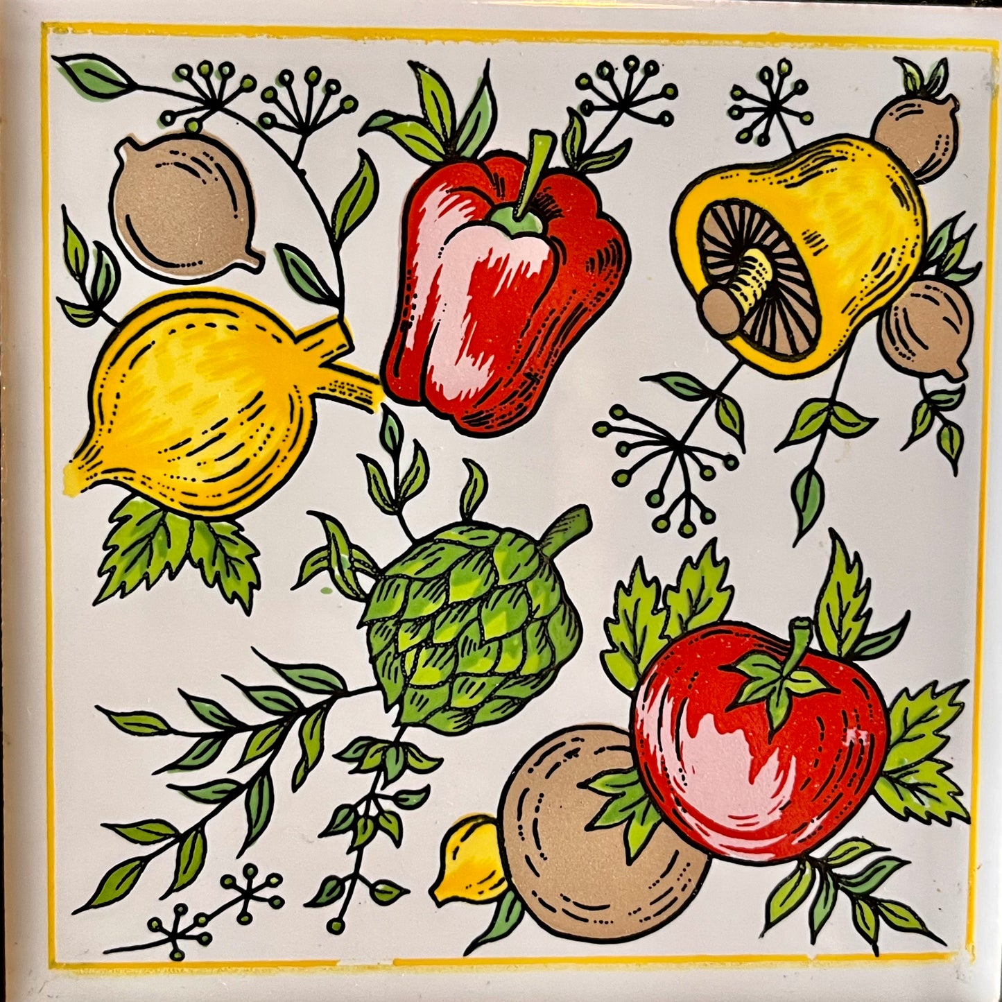 【USA vintage】SEVEN STAR
Footed Cast Iron Tile