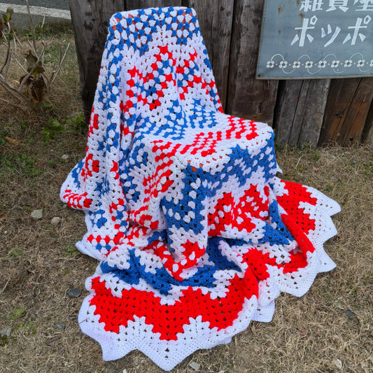 【USA vintage】granny blanket USA color