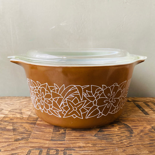 【1970s USA vintage】PYREX キャセロール ウッドランド L
