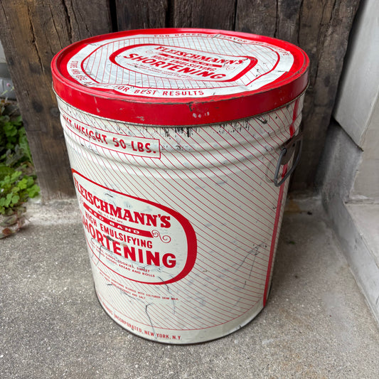 【1940s-1960s USA vintage】FLEISCHMANN’S SHORTENING Tin Can