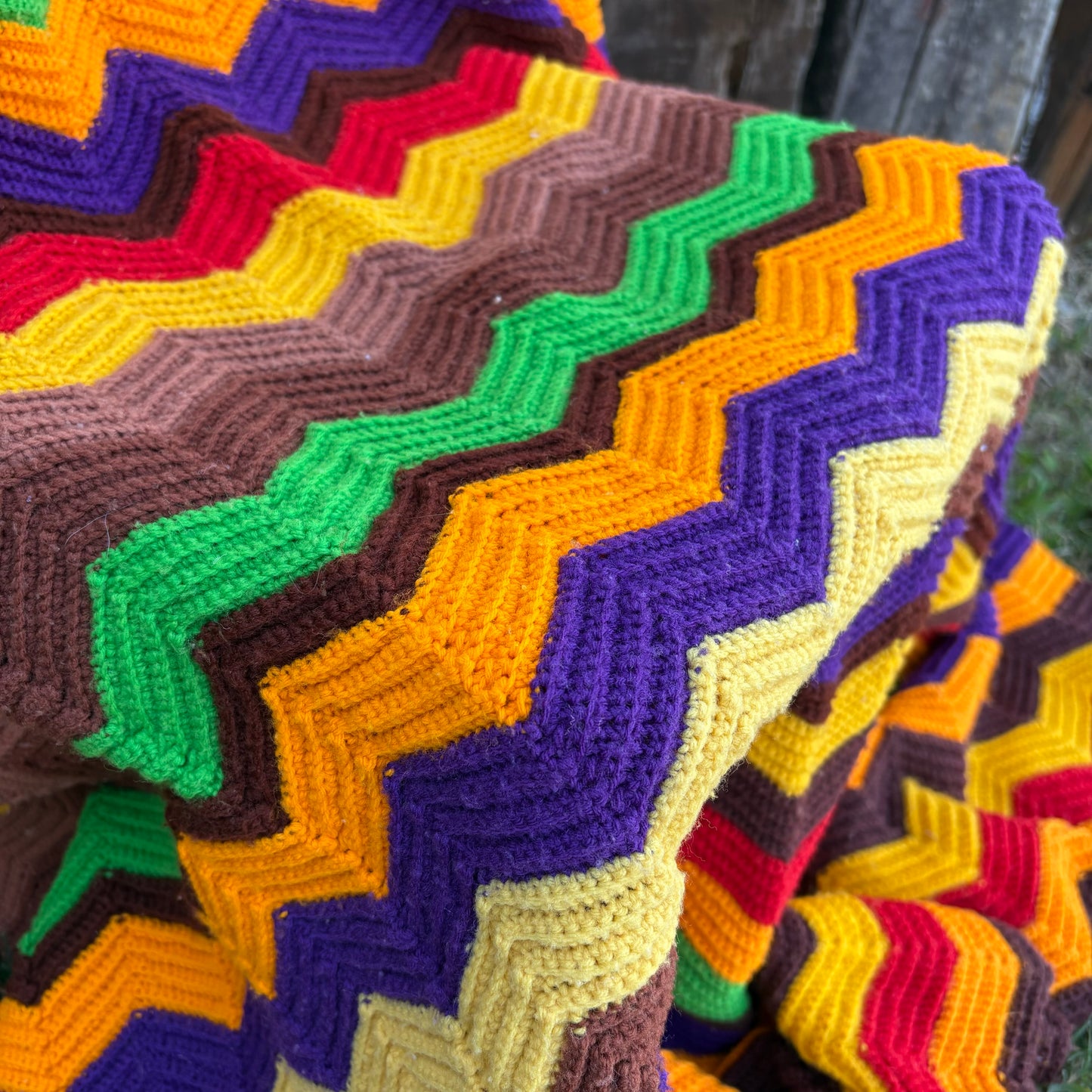 【USA vintage】granny blanket colorful