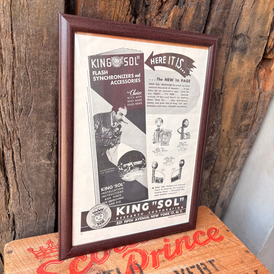 【USA Vintage】 PHOTOGRAPHY Magazine Framed Ads KING SOL