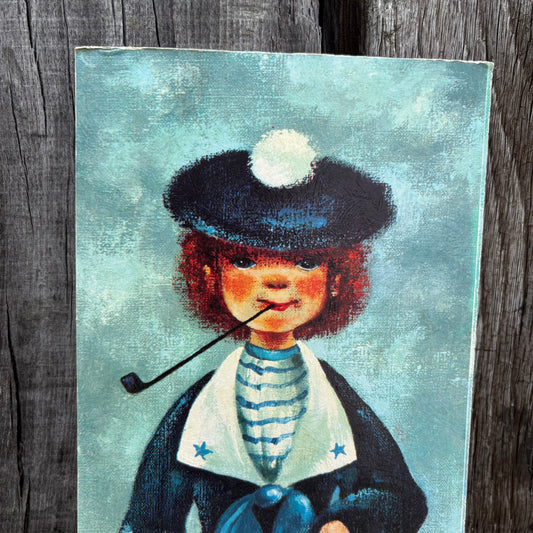 【1960s USA vintage】WM. MERRILL sailorboy wall art