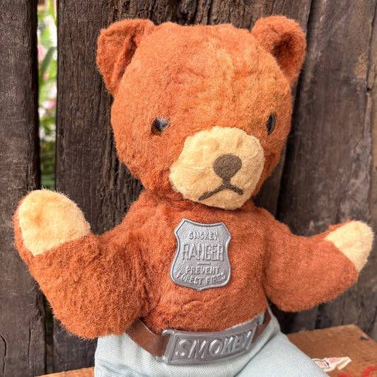 【1960s USA vintage】Ideal Toy Corp. Smokey Bear Plush Doll
