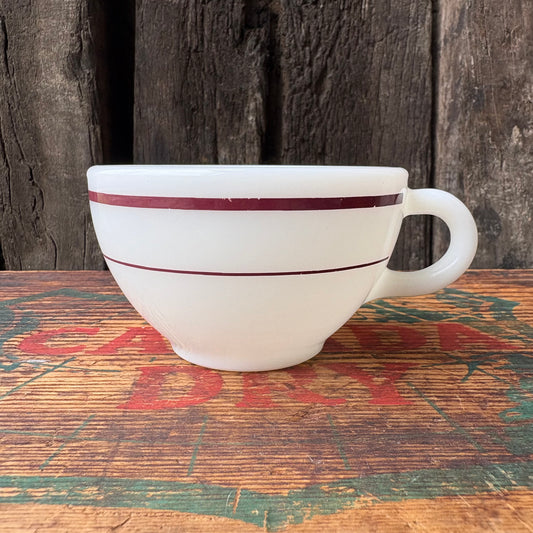 【1970s USA vintage】 CORNING mugcup burgundy band