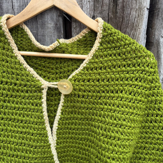 【USA vintage】 Knit poncho green