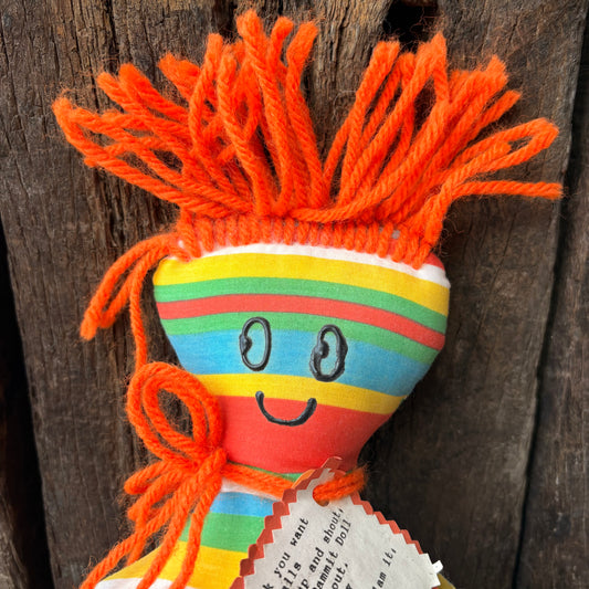 【USA vintage】Rainbow Handmade Message Doll