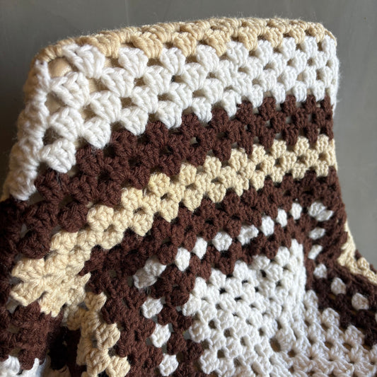 【USA vintage】granny blanket brown