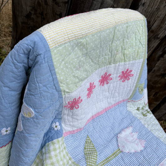 【USA vintage】patchwork quilt bed cover pottery barn kids