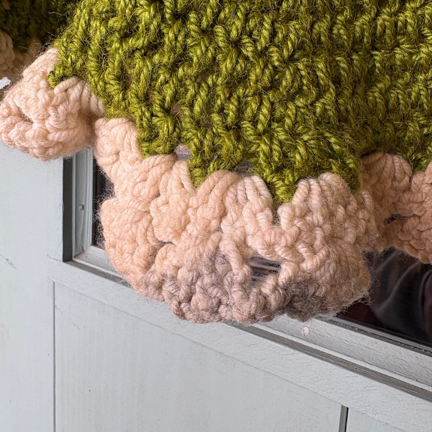 【USA vintage】 Knit poncho green