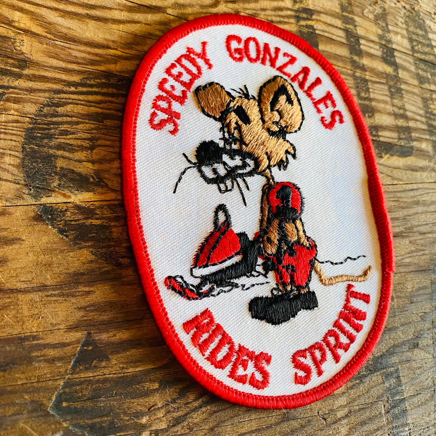【USA vintage】 ワッペン ねずみ レッド