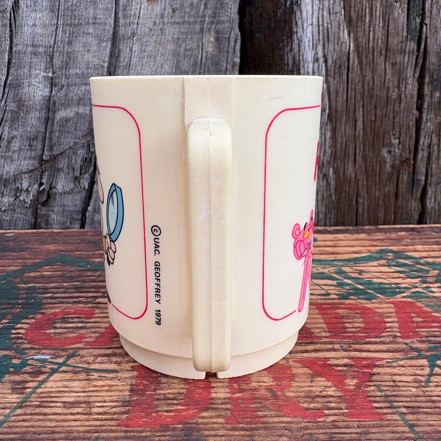 【1979 USA vintage】THE PINK PANTHER plastics mug cup